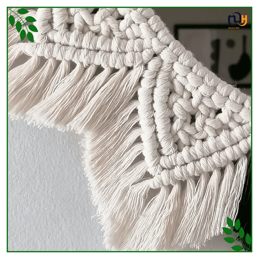 Handmade Boho Style Two Color Macrame Mirror