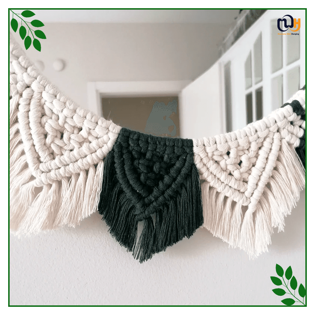 Handmade Boho Style Two Color Macrame Mirror