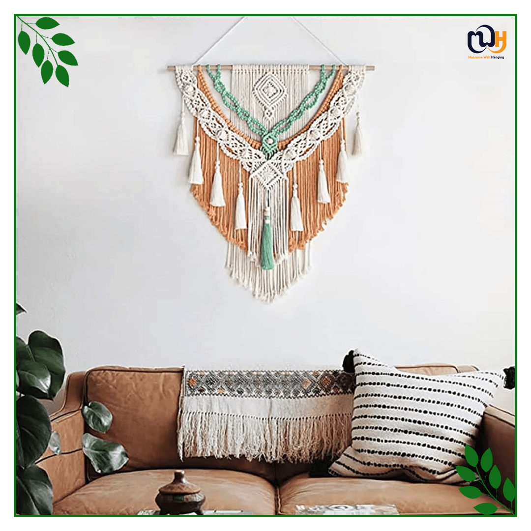 Handmade Boho Multi Color Cotton Rope Tapestry Wall Hanging