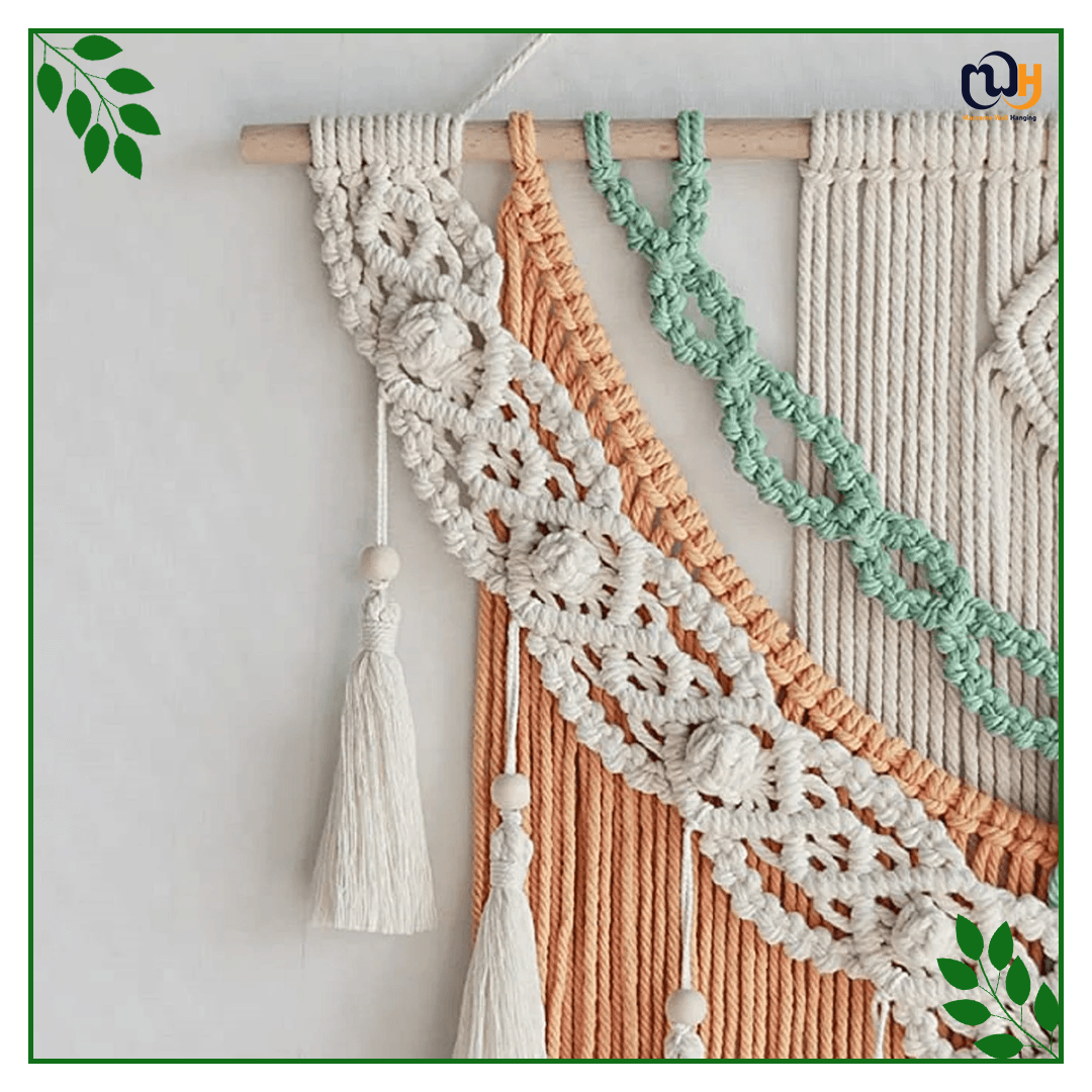 Handmade Boho Multi Color Cotton Rope Tapestry Wall Hanging