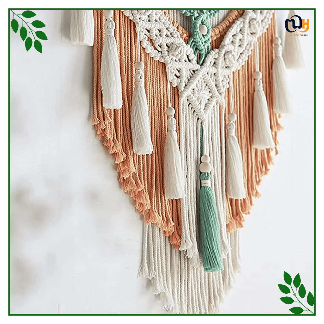 Handmade Boho Multi Color Cotton Rope Tapestry Wall Hanging