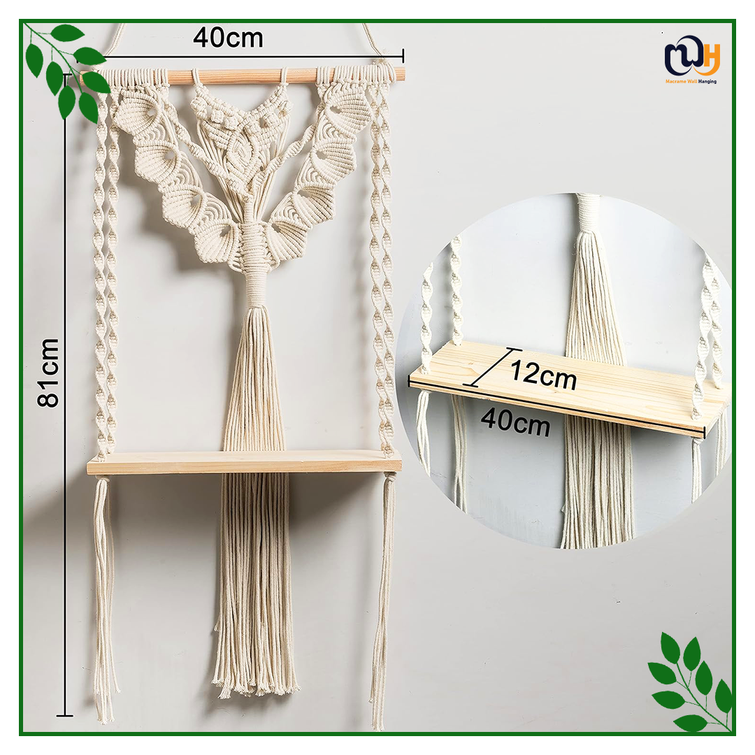 Handmade Boho Rustic Style Shelf For Plant