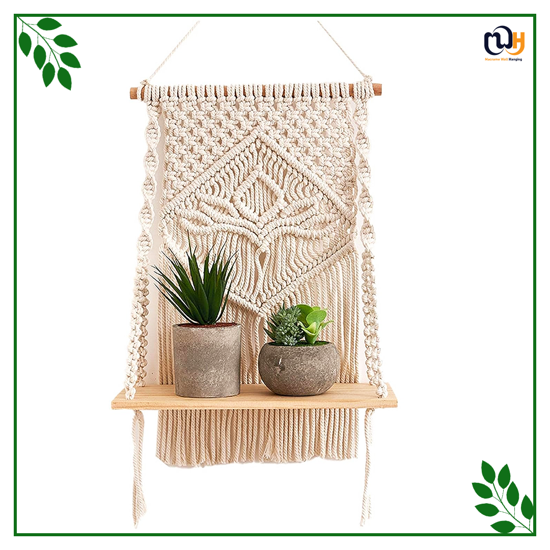 Handmade Boho Style Floating Wooden Dowel Hand Woven