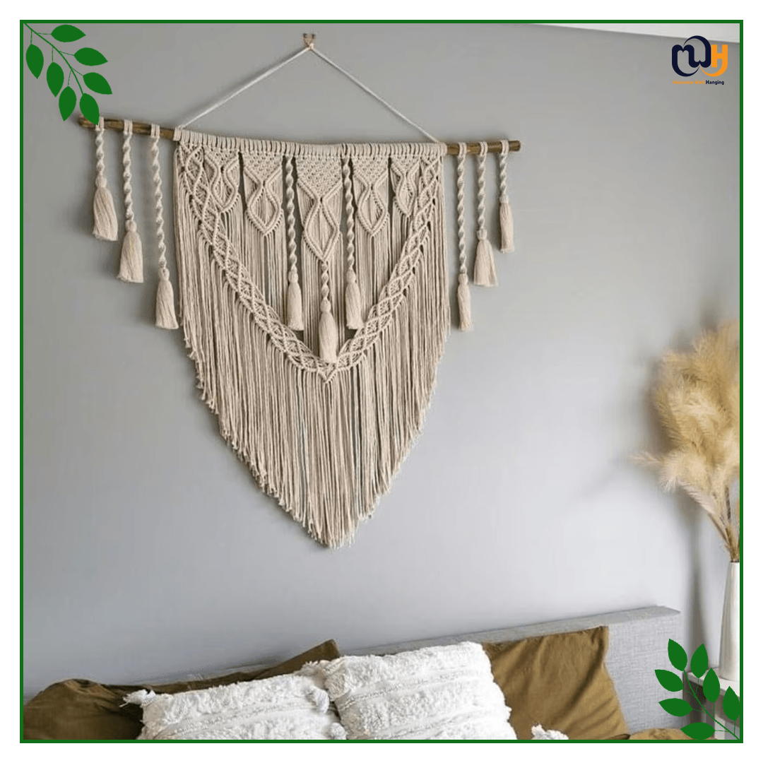 Handmade Boho Style Large Macrame Wall Hanging with Tassels