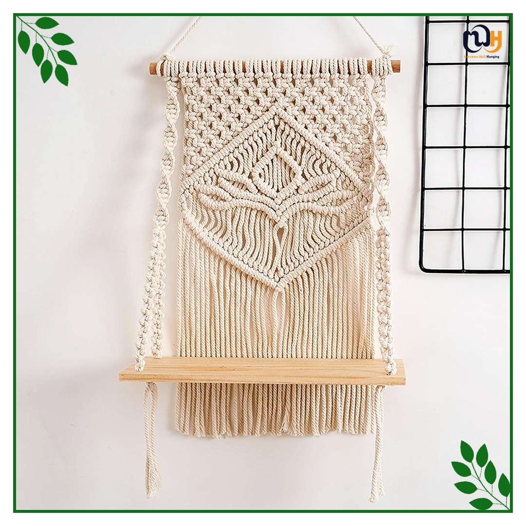 Handmade Boho Style Floating Wooden Dowel Hand Woven