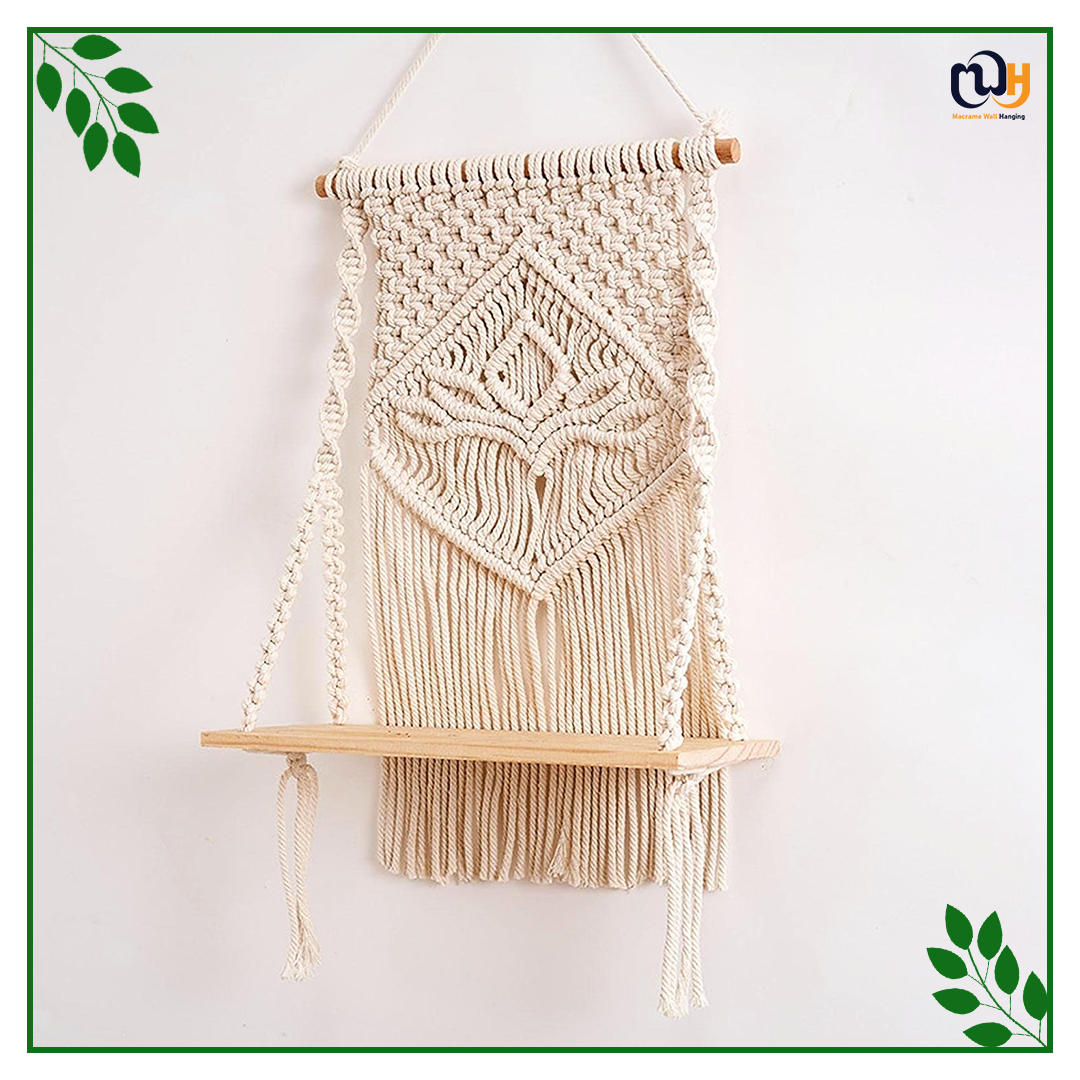 Handmade Boho Style Floating Wooden Dowel Hand Woven