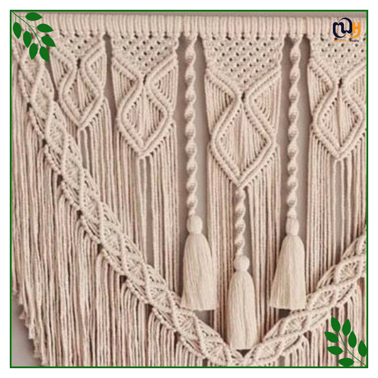 Handmade Boho Style Large Macrame Wall Hanging with Tassels