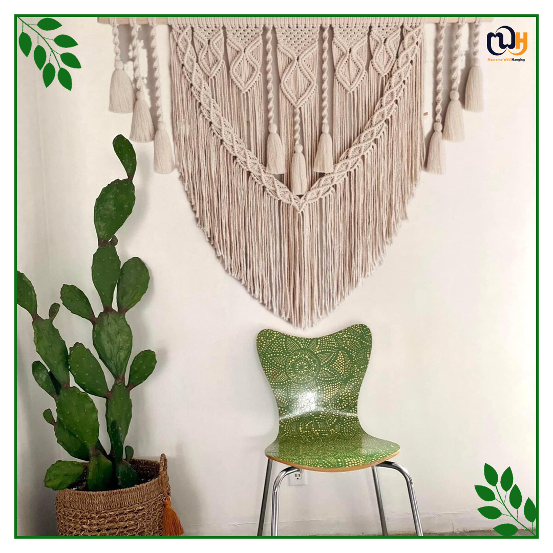 Handmade Boho Style Large Macrame Wall Hanging with Tassels
