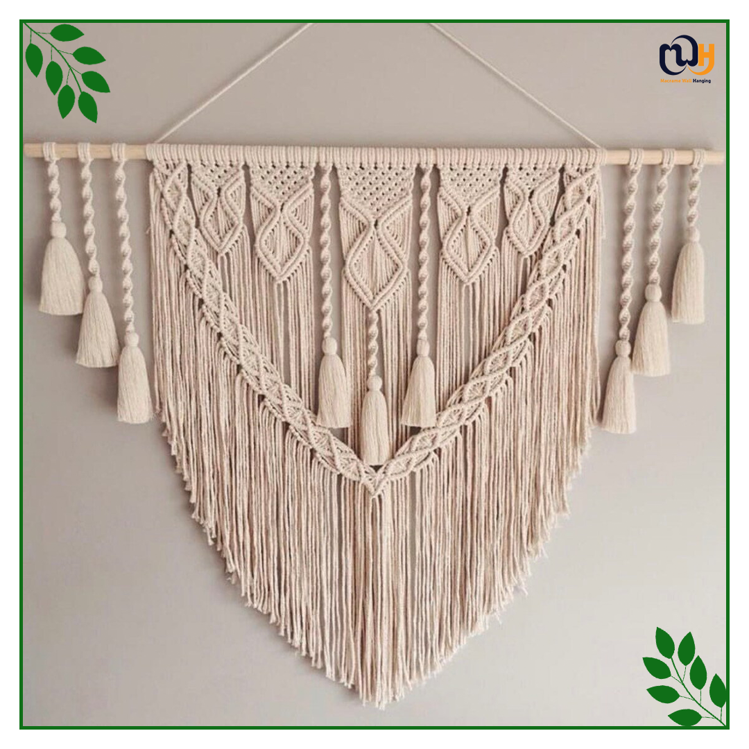 Handmade Boho Style Large Macrame Wall Hanging with Tassels
