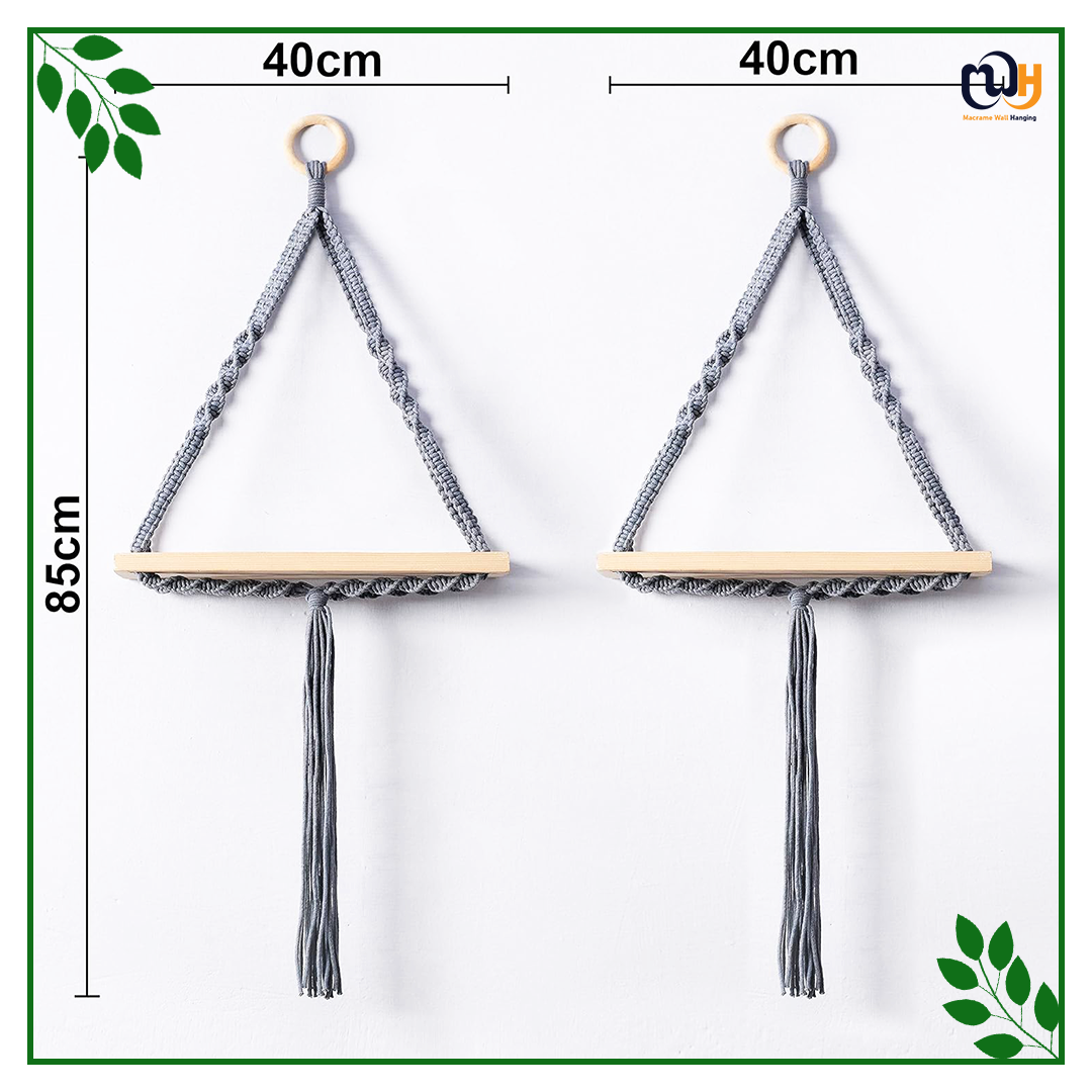 Colombian Natural Pine Wooden Shelves Bohemian - Pack of 2