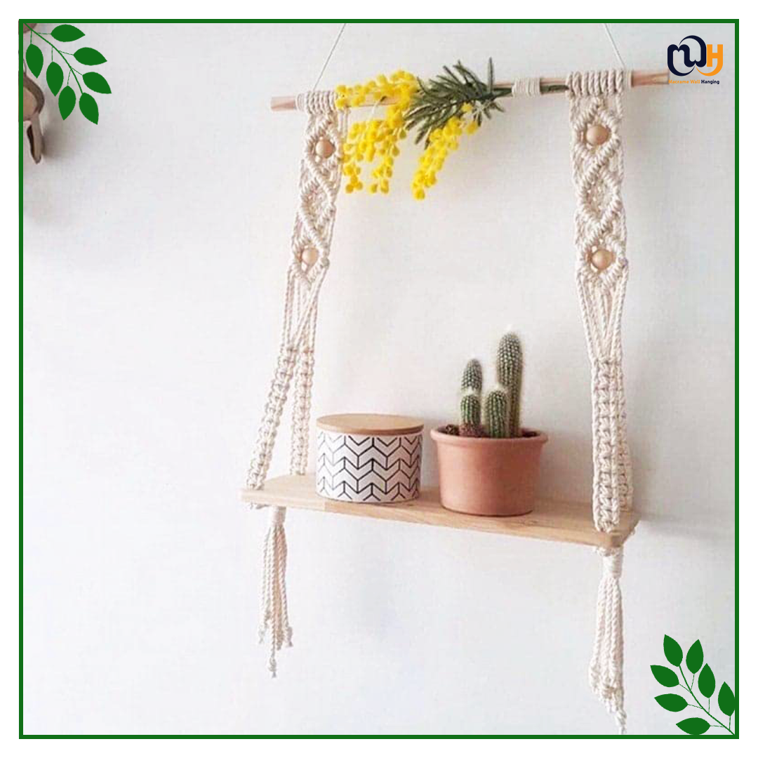Handmade Boho Style Swing Triangle Floating Shelf
