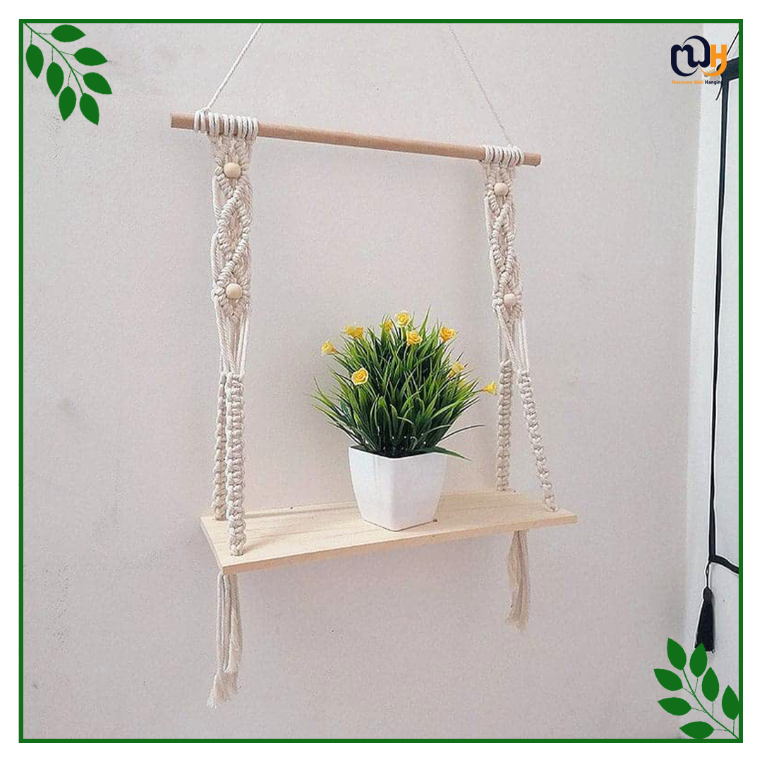 Handmade Boho Style Swing Triangle Floating Shelf