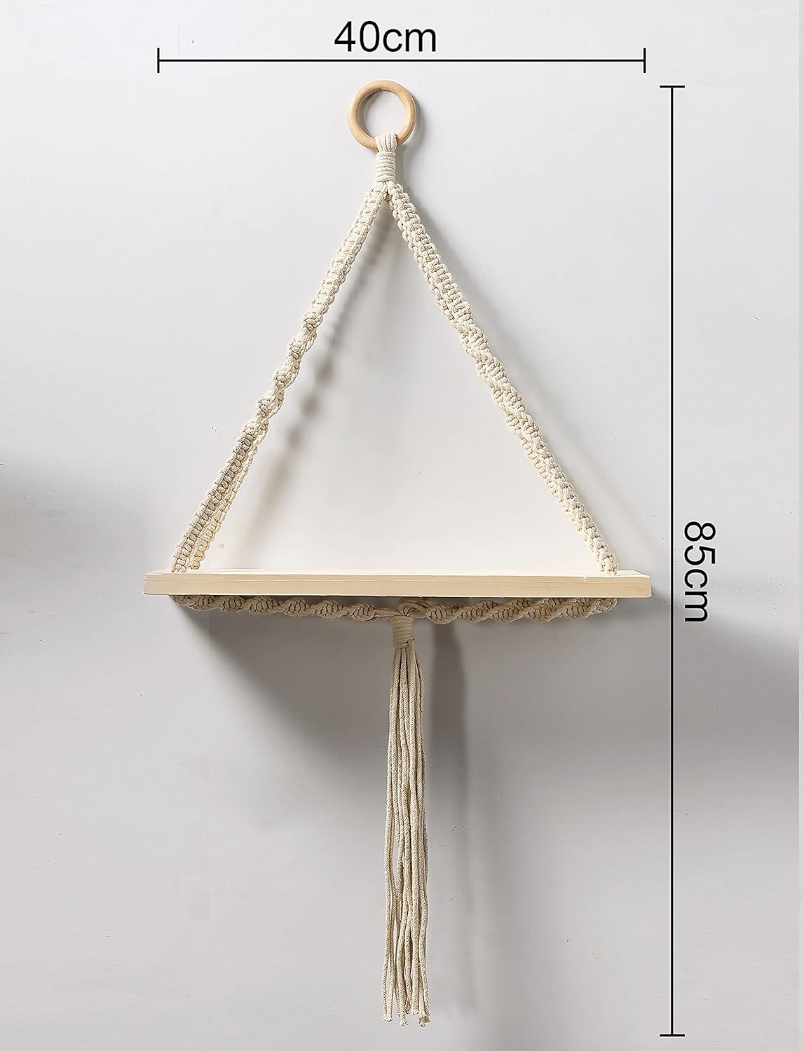 Handmade Boho Style Wooden Shelves with Twisted Fine Art