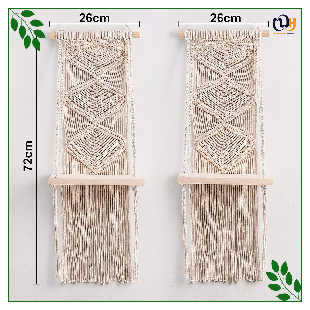 Handmade Boho Shelf with Shelves for Plants - Pack of 2