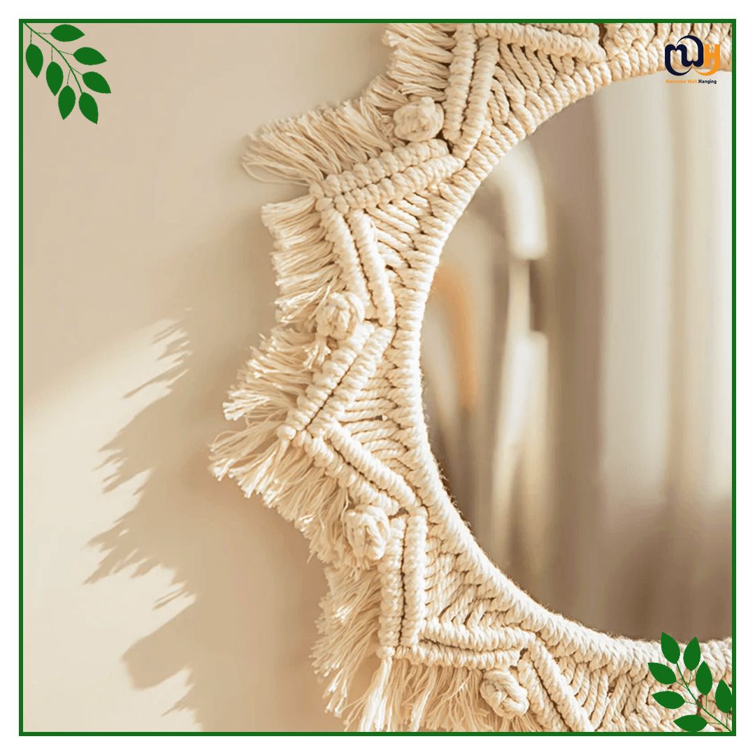 Handmade Boho Style Round Macrame Mirror