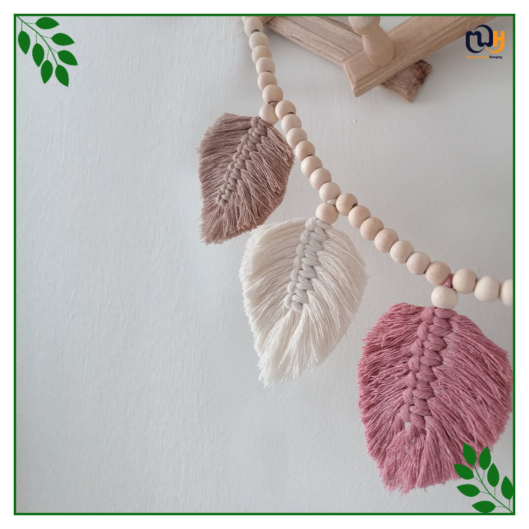 Handmade Boho Style Multi Color Leaf Macrame Garland