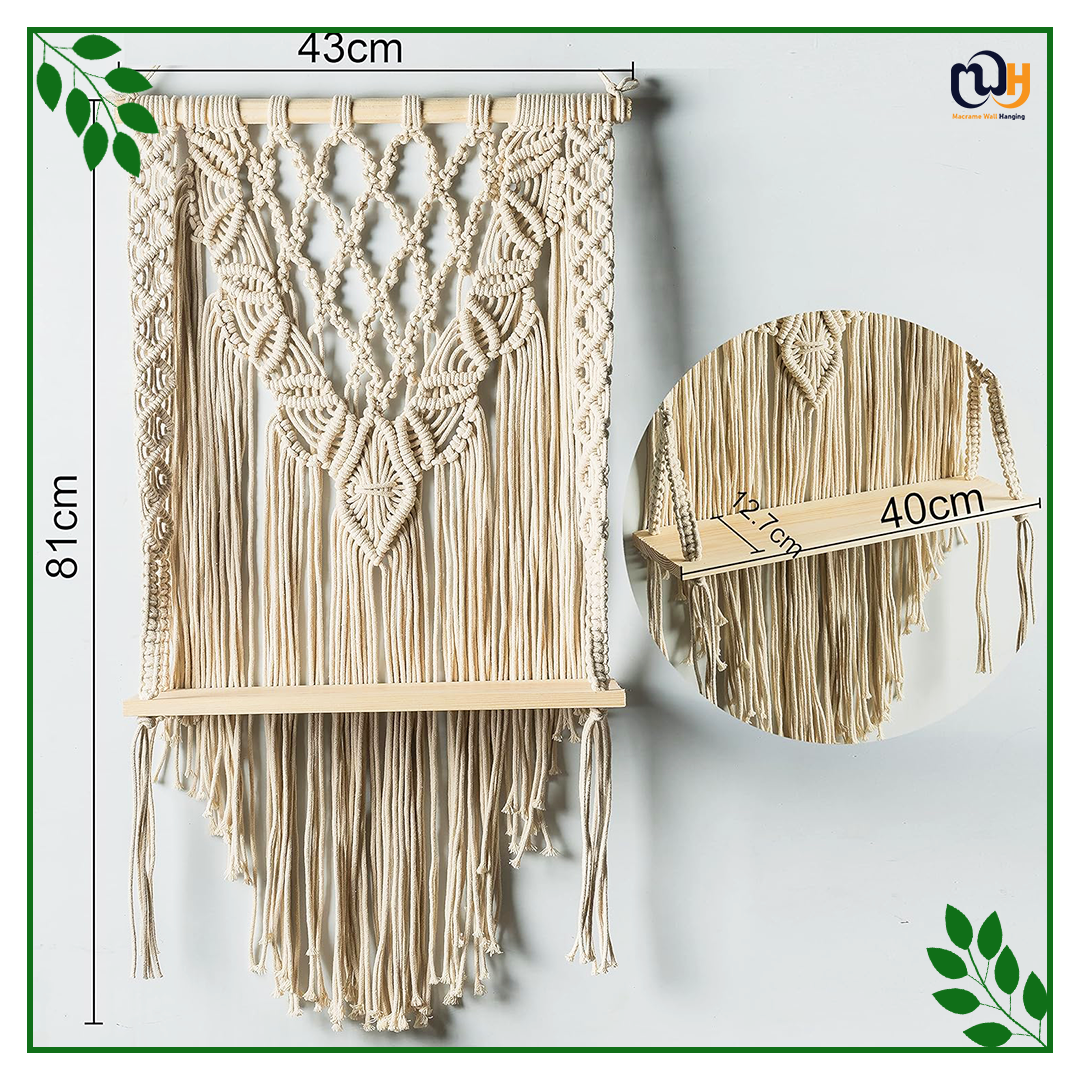3D Leaf Pattern Shelf Wooden Bohemian
