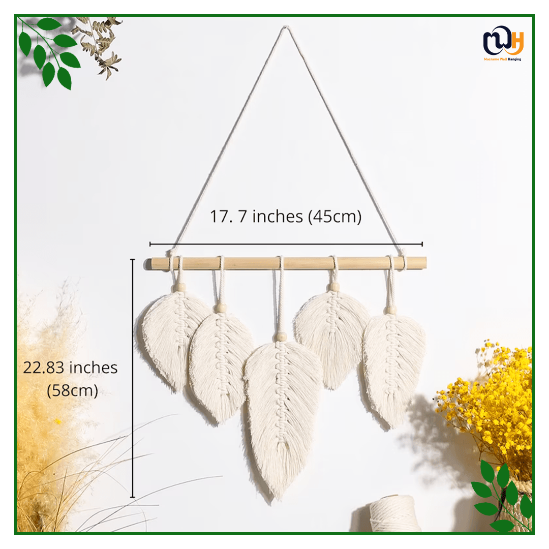 Handmade Boho Style Leaf Wall Hanging