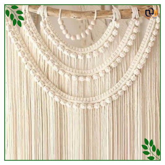 Handmade Boho Style 3 Layer Macrame Tapestry with Fiber Art