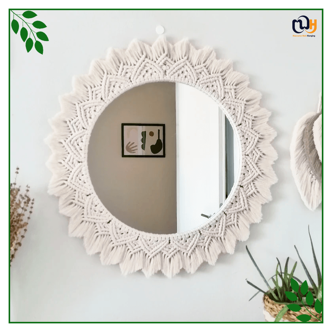 Handmade Boho Style Large Macrame Mirror