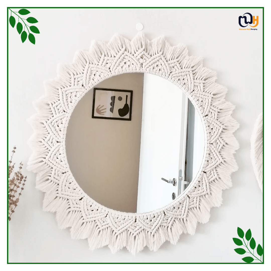 Handmade Boho Style Large Macrame Mirror