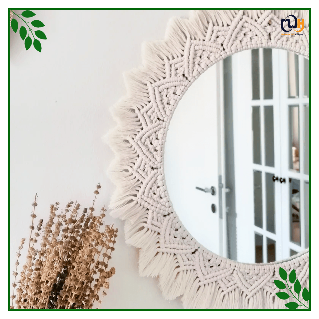 Handmade Boho Style Large Macrame Mirror