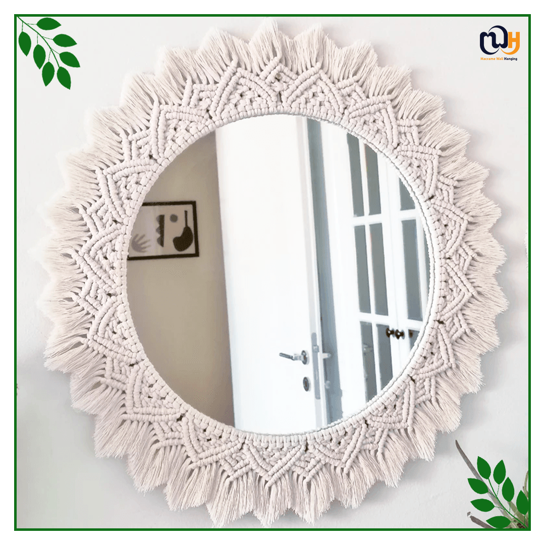 Handmade Boho Style Large Macrame Mirror