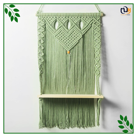 Handmade Boho Shelf Tapestry Tassel with Shelves For Plant