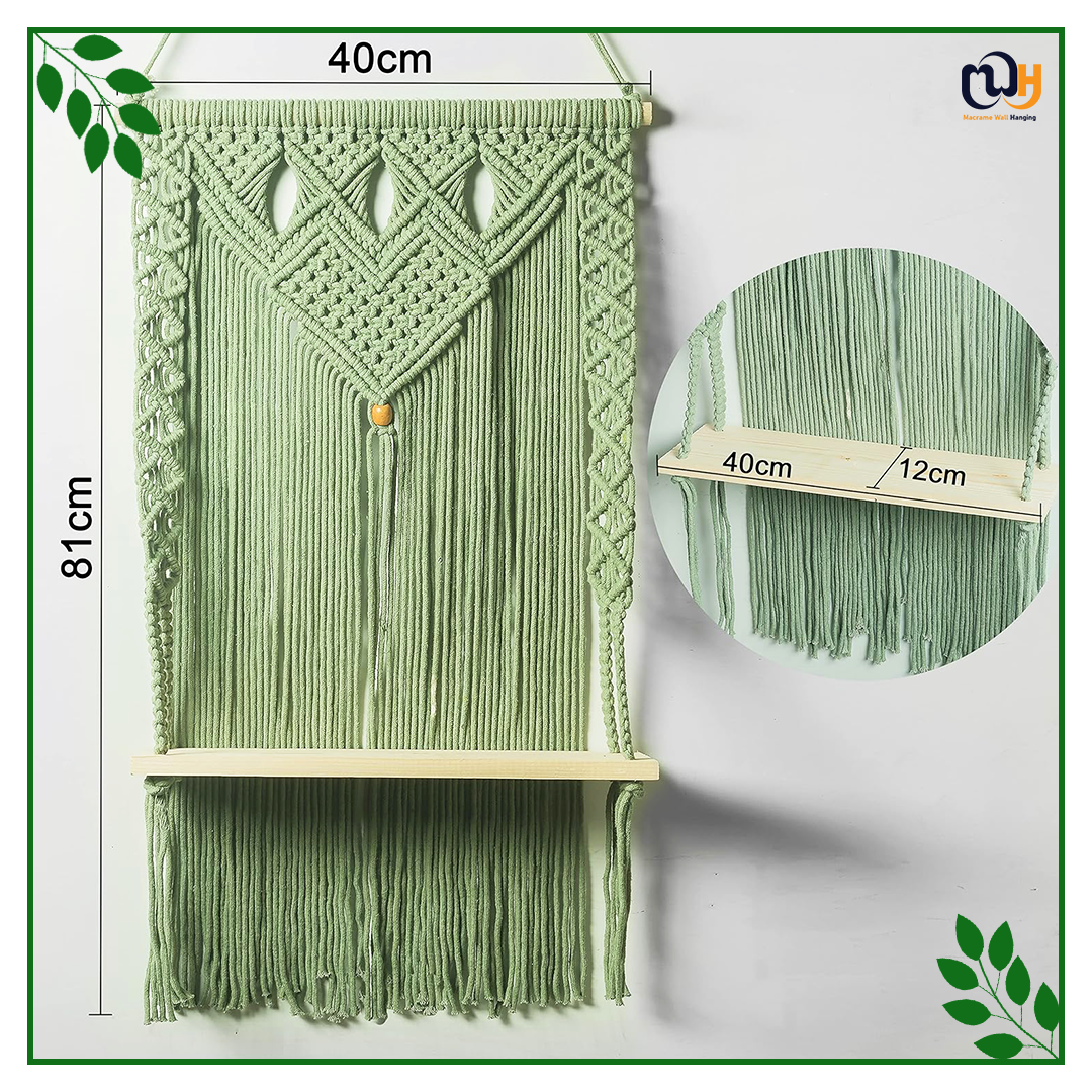 Handmade Boho Shelf Tapestry Tassel with Shelves For Plant