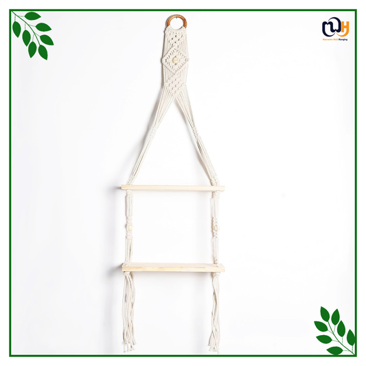 Handmade Boho Style Pine Wooden Wall Hanging 2 Tier