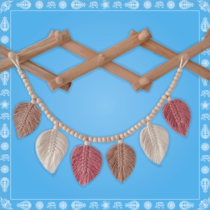 Handmade Boho Style Multi Color Leaf Macrame Garland