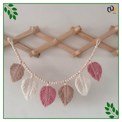 Handmade Boho Style Multi Color Leaf Macrame Garland