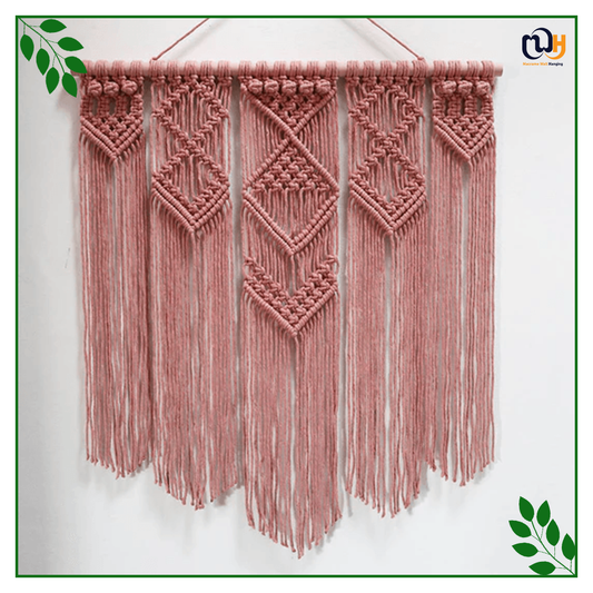 Handmade Boho Style Pink Large Macrame Wall Hanging Rosina