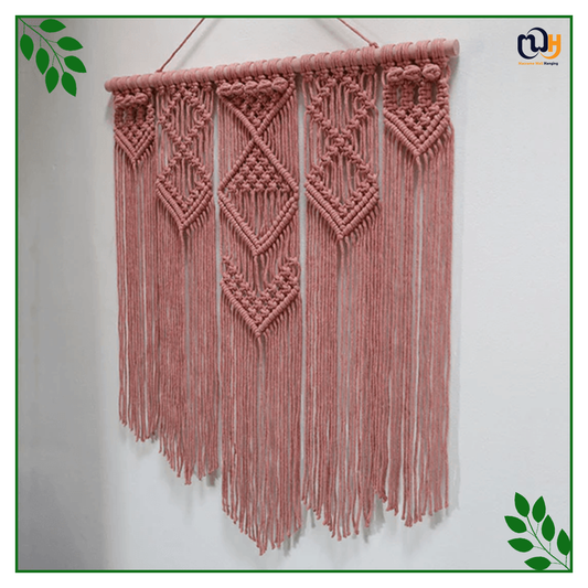Handmade Boho Style Pink Large Macrame Wall Hanging Rosina