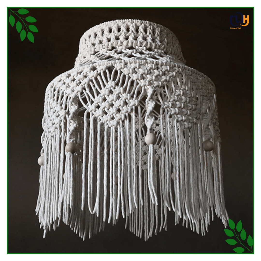 Handmade Boho Style Tassel Macrame Lampshade