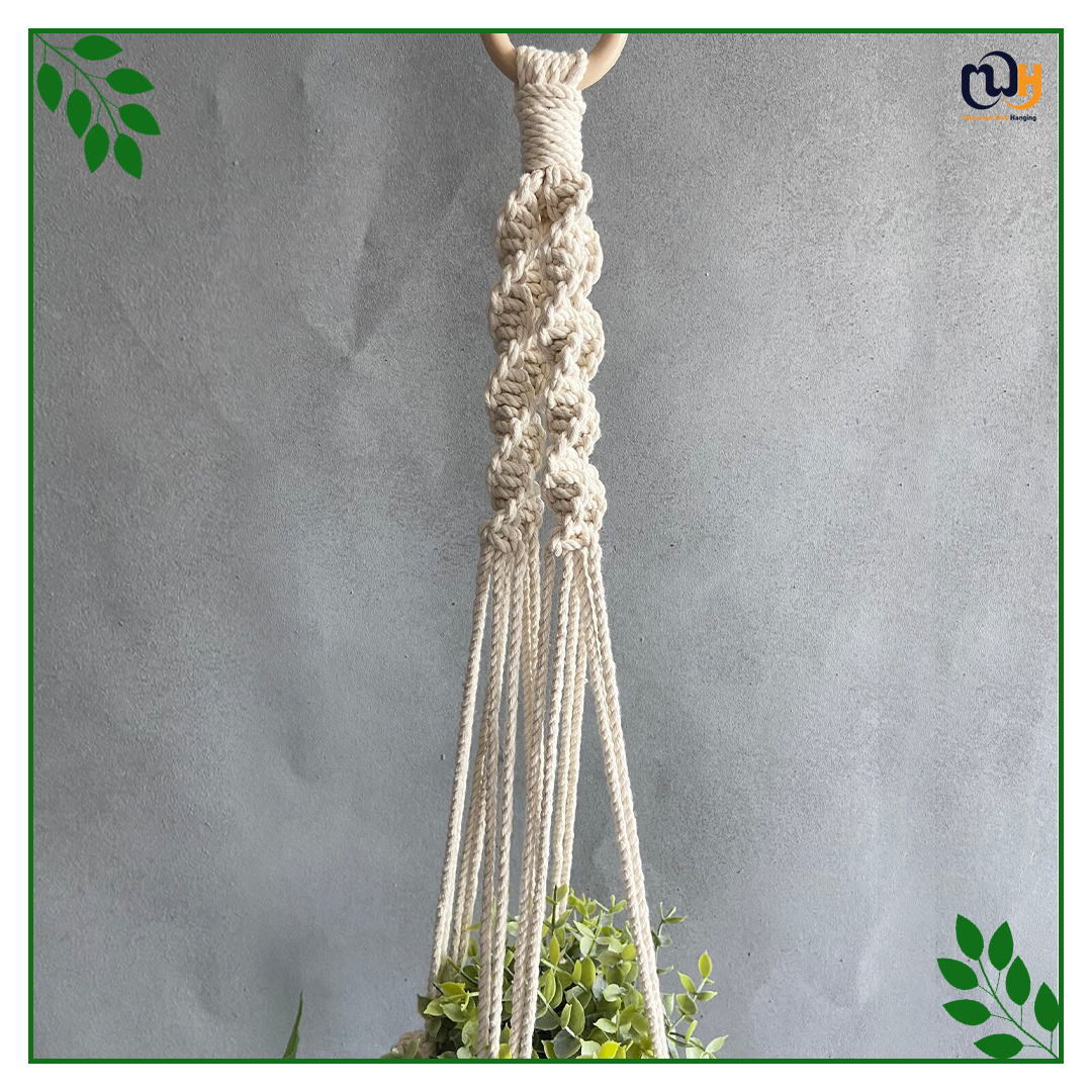 Handmade Boho Style Macrame Plant Hanger Knot With Hook