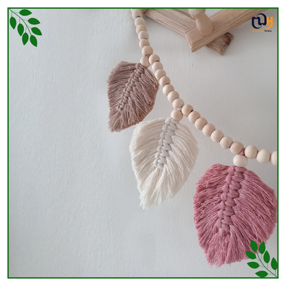 Handmade Boho Style Multi Color Leaf Macrame Garland