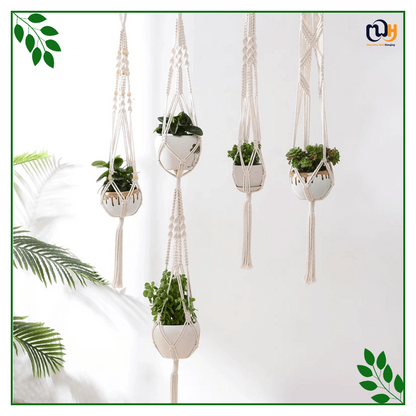 Handmade Boho Style Plant Hangers with Hooks Crochet