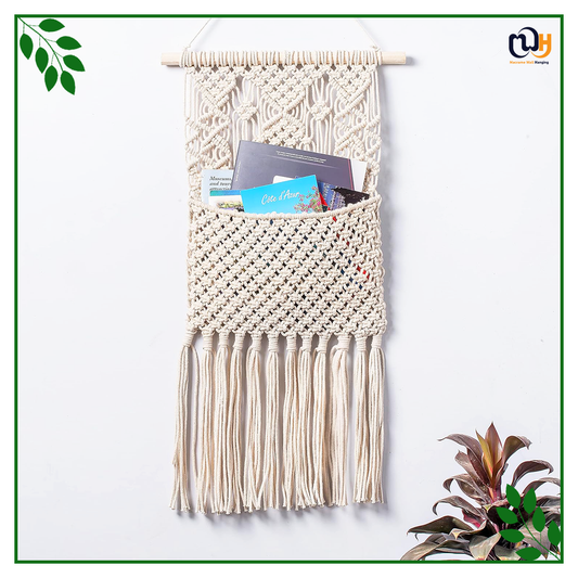 Boho Style Magazine Holder Woven Pocket