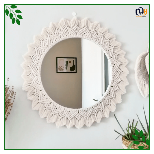 Handmade Boho Style Large Macrame Mirror