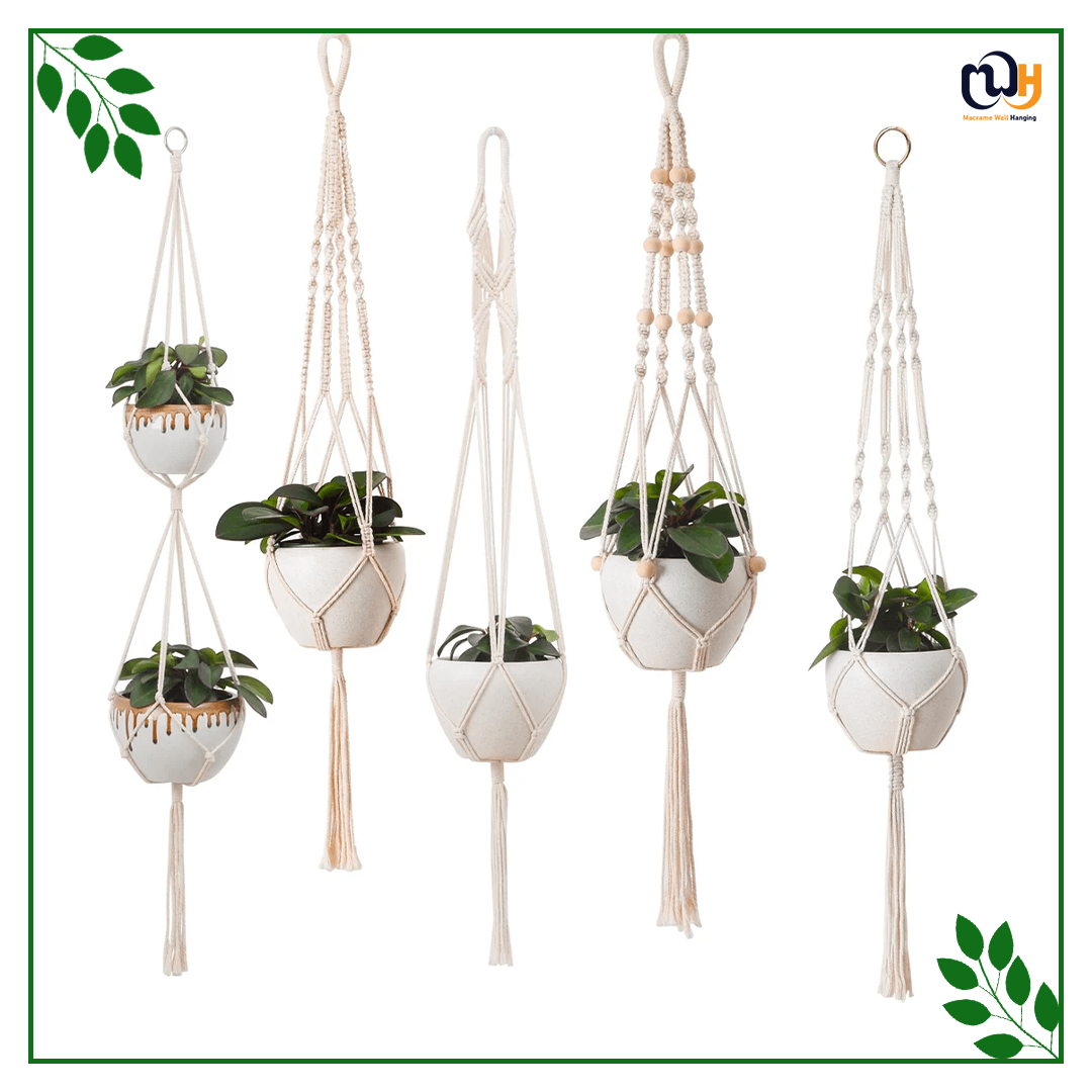 Handmade Boho Style Plant Hangers with Hooks and Beads