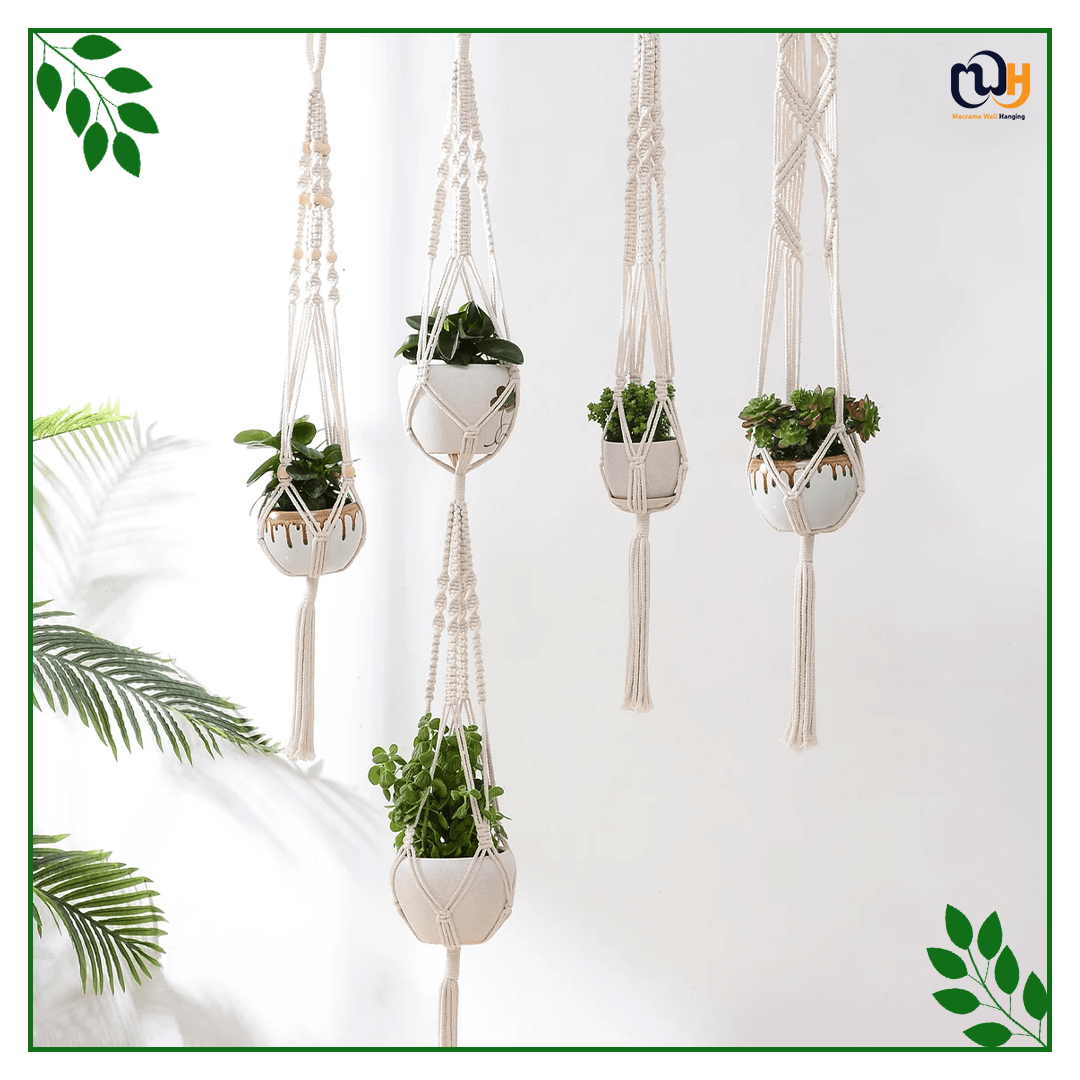 Handmade Boho Style Plant Hangers with Hooks and Beads