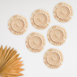 Cream Round Shape Macrame Coasters