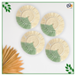 Pista Green and Off White Round Two Tone Macrame Coasters